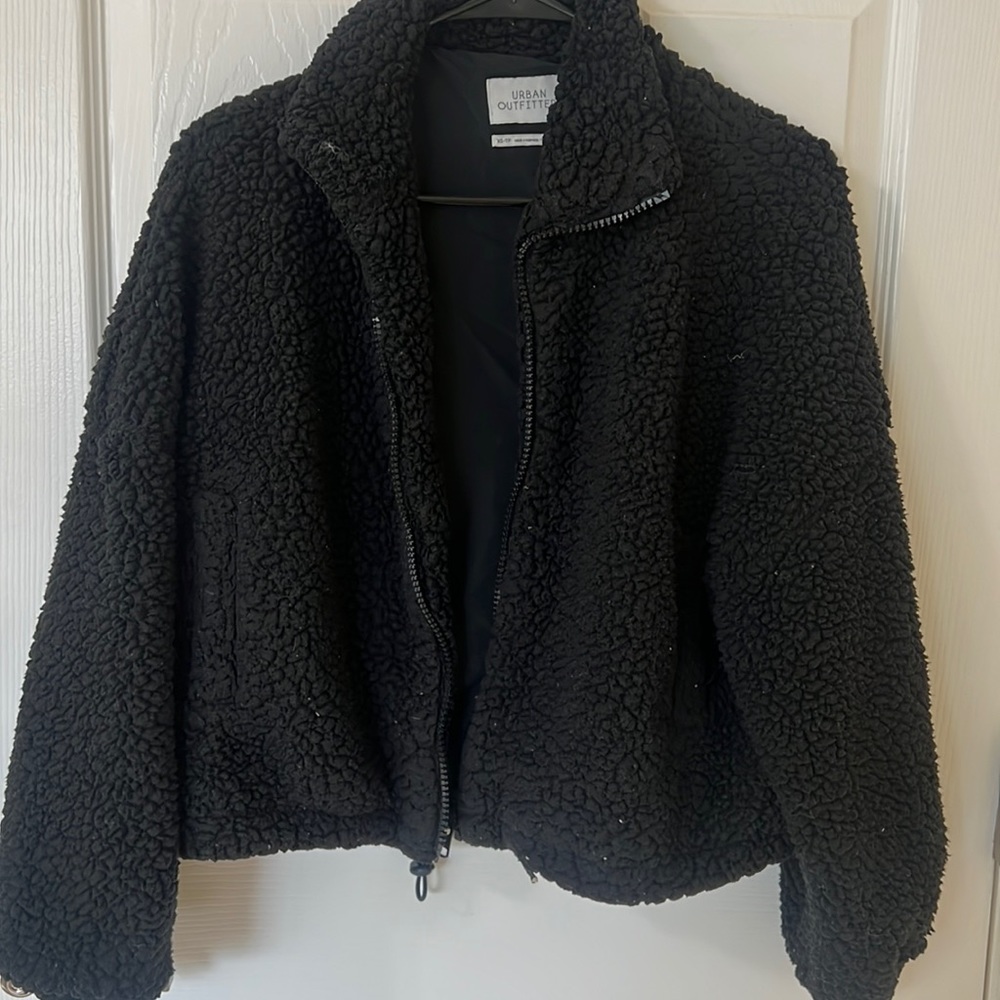 Black urban outfitters Teddy zip up jacket